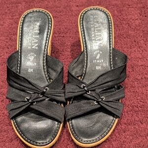 Italian Shoemakers Black Crisscross Sandals
